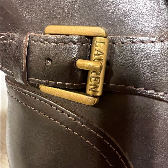 Dark Brown Ralph Lauren Leather Boots - Booties - Heels - Picture 5 of 5